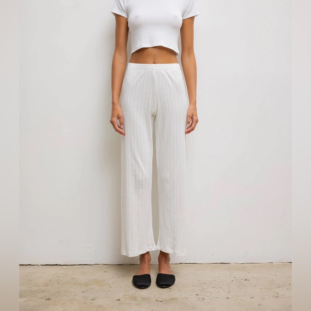 LESET Black Pointelle Pants